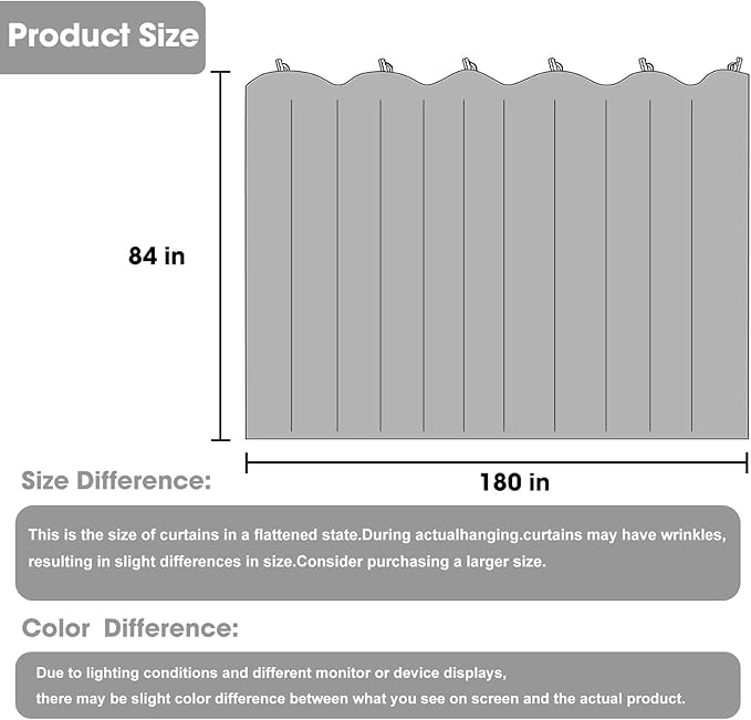 Room Divider Blackout Curtain Track Curtains Wall Dividers Panels Screen - Image 2