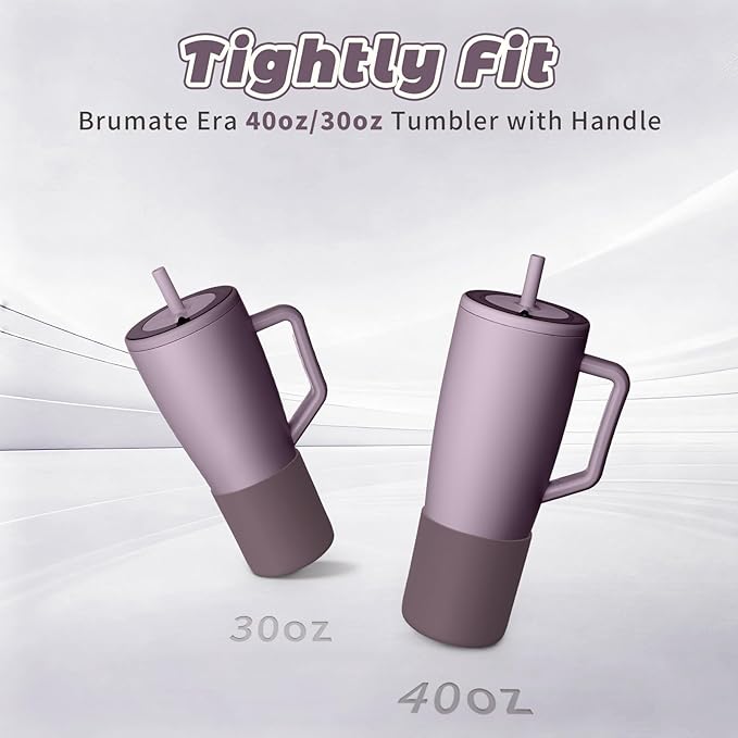 Tall Silicone Boot Compatible with Brumate Era 40 oz 30 oz Tumbler with Handle, Protective Anti-Slip & Anti-Scratches Cover Bumper Accessories