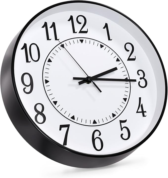 Wall Clock Modern Non-Ticking Battery Operated Silent Wall Clocks Simple Style - Image 2