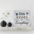 Funny Farmhouse Dog Canvas Wall Art Decor Dog Kisses Fix Everything Rustic Sign - Image 3