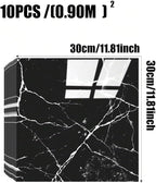 Chejiaye 10pcs Marble Peel and Stick Backsplash Waterproof Washroom Wall Panels - Image 4