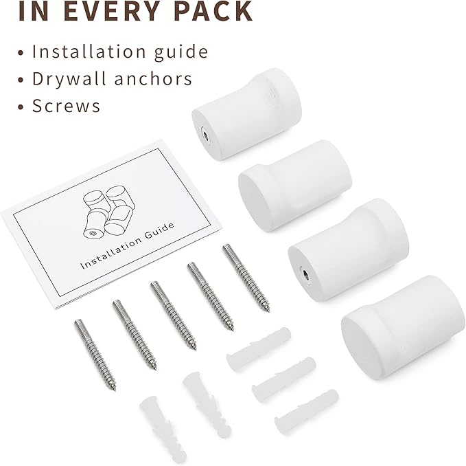 NAUMOO Wooden White Wall Hooks - Image 5