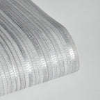Tempaper Textured Metallic Silver Faux Grasscloth Removable Peel and Stick - Image 8