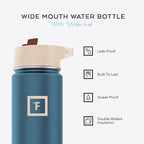 IRON °FLASK Camping & Hiking Hydration Flask with Straw, Wide Mouth Insulated Stainless Steel Sports Water Bottle - 22 oz Dream Sunset