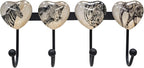 Coat Rack Wall Mounted with 4 Hook, Heart Glass Finishes Animal Pattern - Image 6
