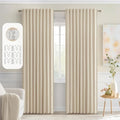 MIULEE Back Tab Cream Beige Curtains 84 Inch Length 2 Panels Set by MIULEE