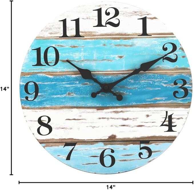 CHYLIN Nautical 14 Inch Wall Clock, Silent Sweep Movement, Good Gift - Image 10