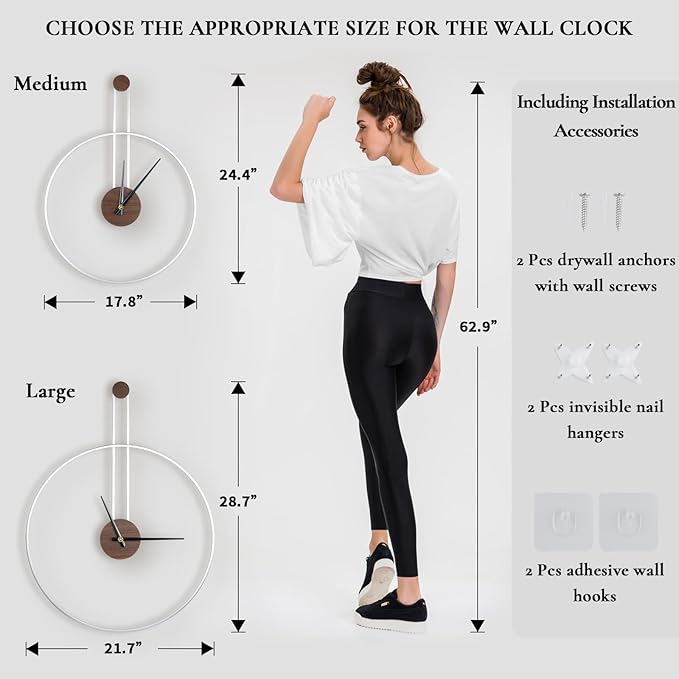 DRELIFAM Modern Wall Clock Large Wall Clocks - Image 6