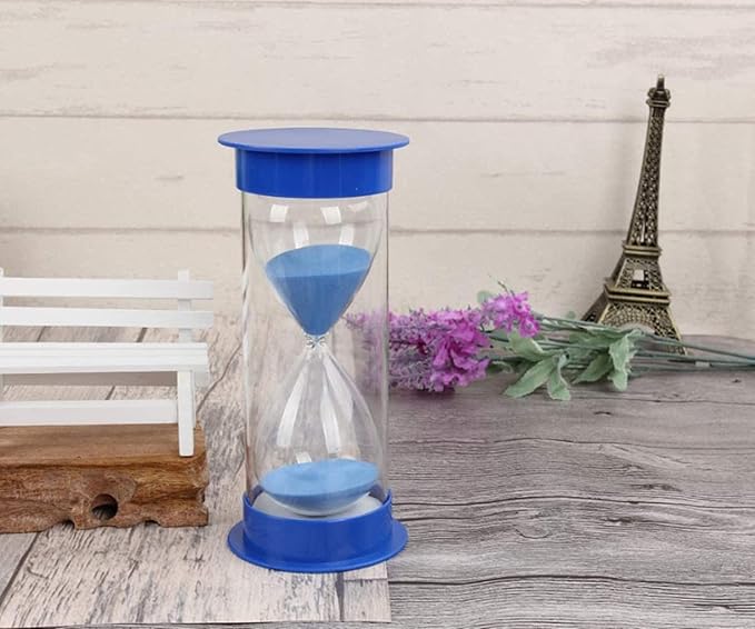 Hourglass Sand Timer 5 Minutes, Dual Protection Hour Glass with Sand, Sand Timer for Kids Safety, Sand Clock Watch Management Assistant, Creative Gift, Living Room Office Decorative (Blue)