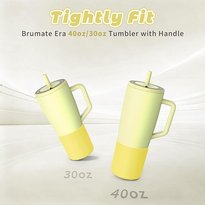Tall Silicone Boot Compatible with Brumate Era 40 oz 30 oz Tumbler with Handle, Protective Anti-Slip & Anti-Scratches Cover Bumper Accessories