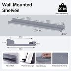 Floating Shelves for Wall Decor, Long Wall Mounted Storage Shelf for Bedroom - Image 3