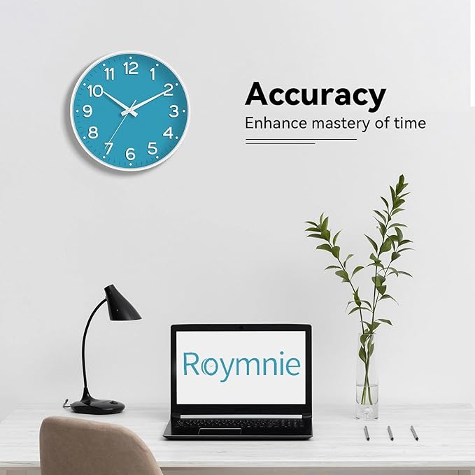 Roymnie Wall Clock 12 Inch Silent Wall Clocks Battery Operated-Modern Non - Image 7