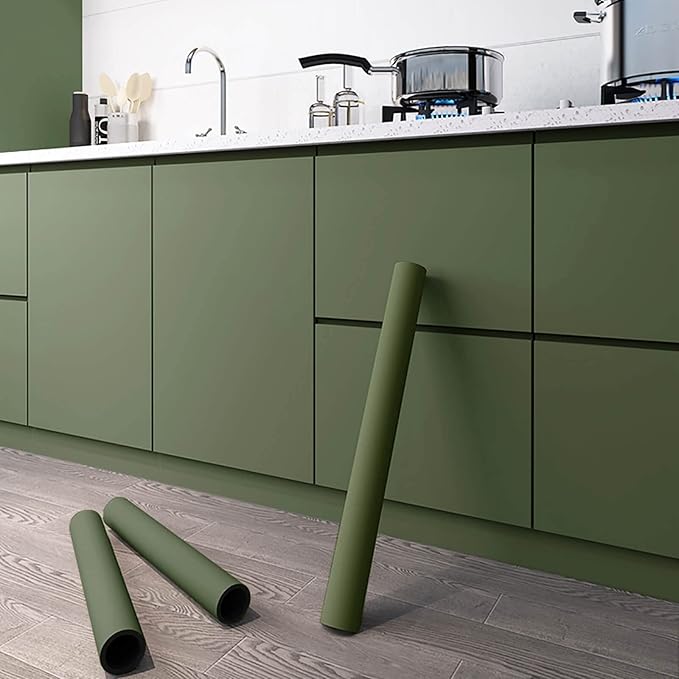 Dimoon 78.7''x15.7'' Green Skin Peel and Stick Wallpaper Contact Paper Modern - Image 2