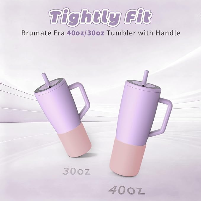 Tall Silicone Boot Compatible with Brumate Era 40 oz 30 oz Tumbler with Handle, Protective Anti-Slip & Anti-Scratches Cover Bumper Accessories