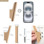 Wood Wall Hooks 4 Pack Coat Hooks Wall Mount Natural Wooden Hooks - Image 3