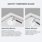 Amorho Bathroom Mirror, 55x40 Inch White Framed Bathroom Mirrors - Image 3