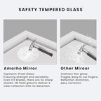 Amorho Bathroom Mirror, 48x40 Inch White Framed Bathroom Mirrors - Image 3
