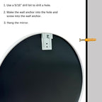 Sunniry White Round Mirror 24 inch, 2 Pack White Circle Mirror, Round Bathroom - Image 7