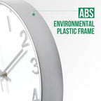 Wall Clock 12 In White-Silver Modern Simple Quartz Decorative Clock Non-Ticking - Image 4