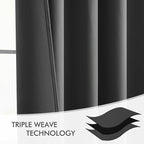 MIULEE Back Tab Grey Blackout Curtains 120 Inch Long 2 Panels Set - Image 7