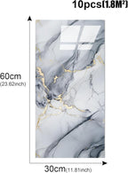 22pcs Marble Peel and Stick Waterproof Wall Panels, Heat-Resistant Backsplash - Image 4