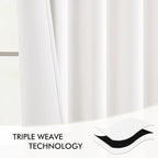 MIULEE Pure White Back Tab Light Blocking Curtains 63 Inch Length 2 Panels Set - Image 7