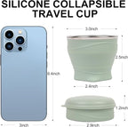 Collapsible Water Cup 6oz/180ml - Collapsible Cup - Silicone Collapsible TravelCup - Silicone Folding Camping Cup with Lids - Foldable Drinking Cup - for Travel, Camping, Hiking, Outdoor Sports