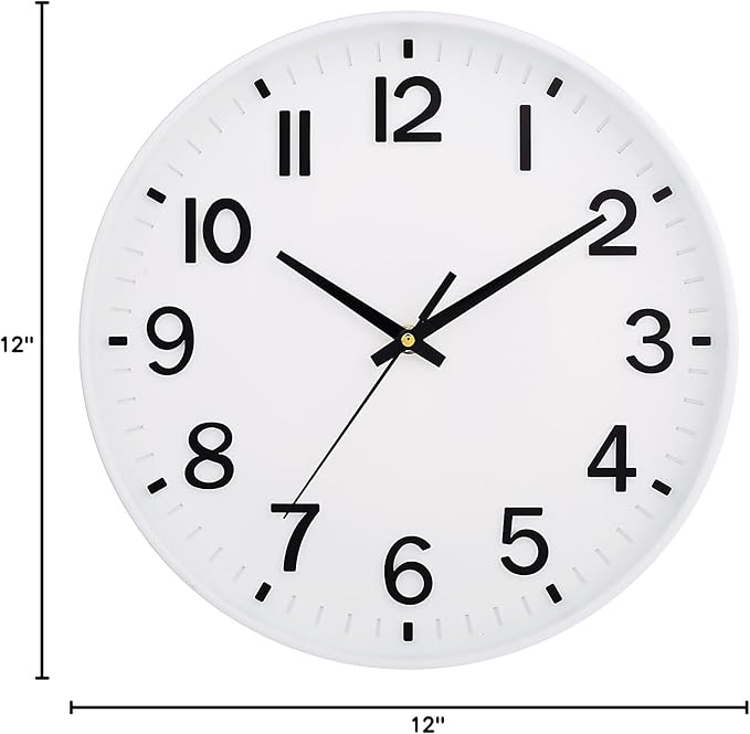 HZDHCLH White Wall Clocks Battery Operated 12 inch Silent Non Ticking Modern - Image 7
