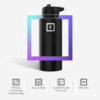 IRON °FLASK Camping & Hiking Hydration Flask with Straw, Wide Mouth Insulated Stainless Steel Sports Water Bottle - 32 oz Cotton Candy