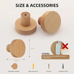 4 Pack Wood Hooks No Damage Wall Hooks Round Rings Adhesive Hooks Clothes - Image 6