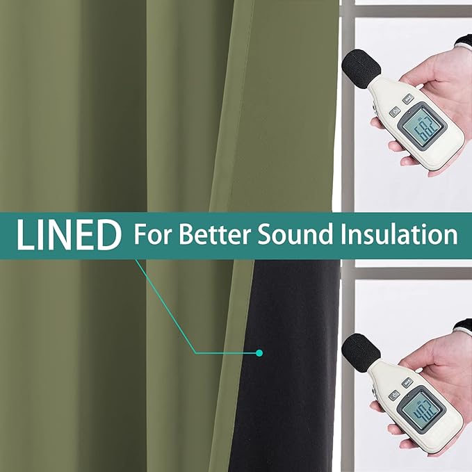 Yakamok 100% Blackout Curtains, Noise Reduction and Privacy Curtains - Image 4