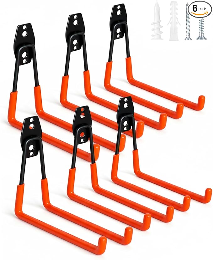 WMK 7.3'' Garage Hooks Heavy Duty Wall Hook, 6 Pack Garage Storage Hook by WMK