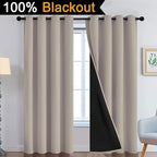 Yakamok 100% Blackout Curtains 90 Inches Long, 2 Thick Layers Heat and Full - Image 2