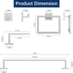 Gypie 24-Inch Extended Towel Bar Set Wall Mounted, Bathroom Accessory Set - Image 4