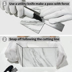 AULIGET 4-Piece White Marble Look Peel and Stick Backsplash Wall Tiles - Image 7