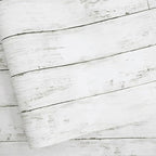 Abyssaly Peel and Stick Wallpaper 17.7" X 118" Thickened White Gray Wood by Abyssaly