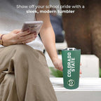 Campus Colors NCAA Stainless Steel Tumbler perfect for Gameday - 18 oz - Double Walled - Keeps Drinks Perfectly Insulated (Colorado State Rams - Green)