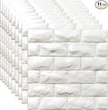 3D Wall Panels Peel and Stick 11PCS White Foam Brick Wallpaper by YULI3DH