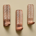 IndianShelf 10 LB- 3 Pieces Decorative Wood Adhesive Wall Hooks–Boho Peel and by IndianShelf