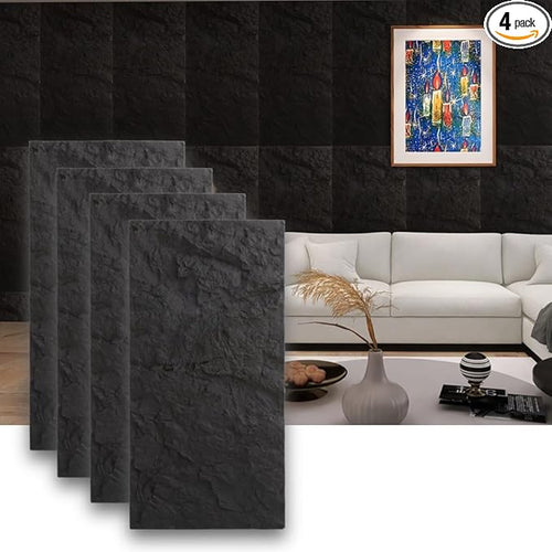 4-Pack 3D PU Stone Wall Panels for Interior Decor | Faux Stone Accent Tiles by ARTSLATSLatisakindofart