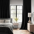 MIULEE Black Back Tab Blackout Curtains 96 Inch Length 2 Panels Set - Image 2