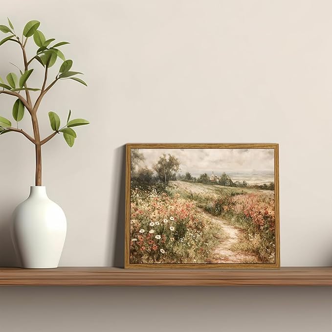 OIQArtOIQ Framed Canvas Wall Art, Vintage Decor, Landscape Nature Country - Image 2