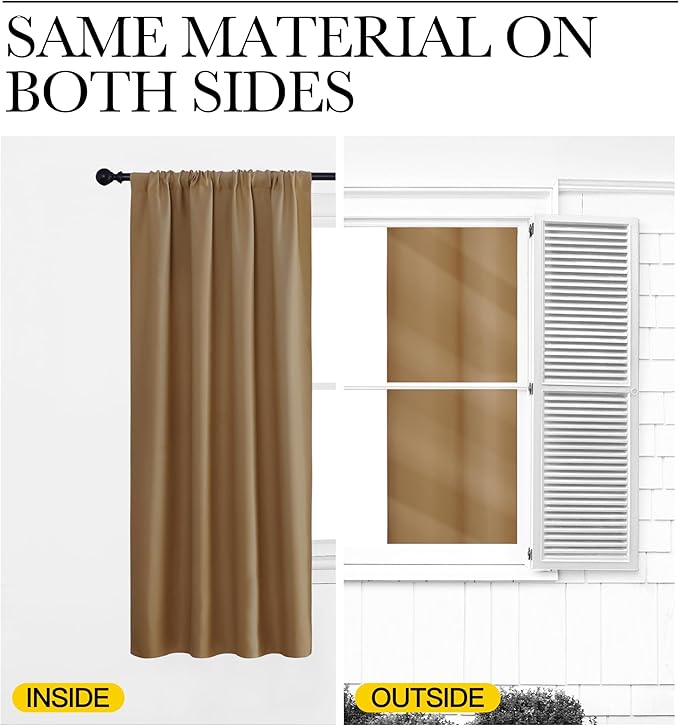 NICETOWN Kitchen Curtains, Short Blackout Drapes, 34 in x 45 in, Thermal - Image 5