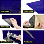 FunStick 15.8"x240" Dark Blue Self Adhesive Velvet Flock Contact Paper Liner - Image 4