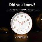 Mosewa Wall Clock 8 Inch, Battery Operated Silent Non-Ticking Modern Analog - Image 6