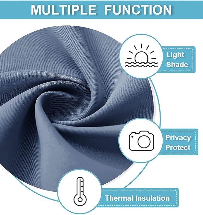 RYB HOME Blackout Curtains Soundproof Energy Saving Insulating Privacy Room - Image 7