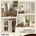 Antok 58"x20" Over the Door Mirror, Full Length Mirror Door Hanging - Image 9