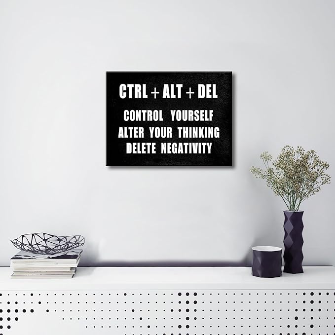 Pyradecor Motivational CTRL+ALT+DEL Classroom Positive Quotes Inspirational - Image 5