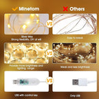 Minetom Curtain Lights, 300 LED Dimmable Fairy Lights Twinkle Lights - Image 3