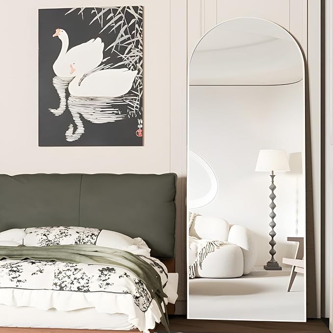 Full Length Mirror 56"x16" Arch Floor Mirror by NEUWEABY